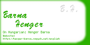 barna henger business card